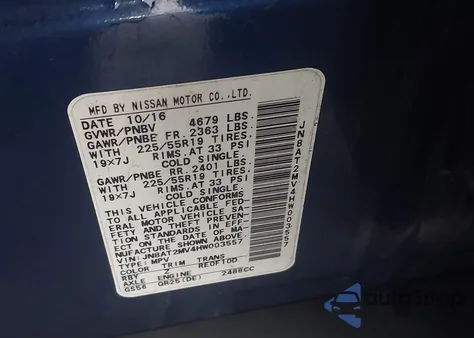 2017 Nissan Rogue Sl from USA, damaged, VIN JN8AT2MV4HW003557